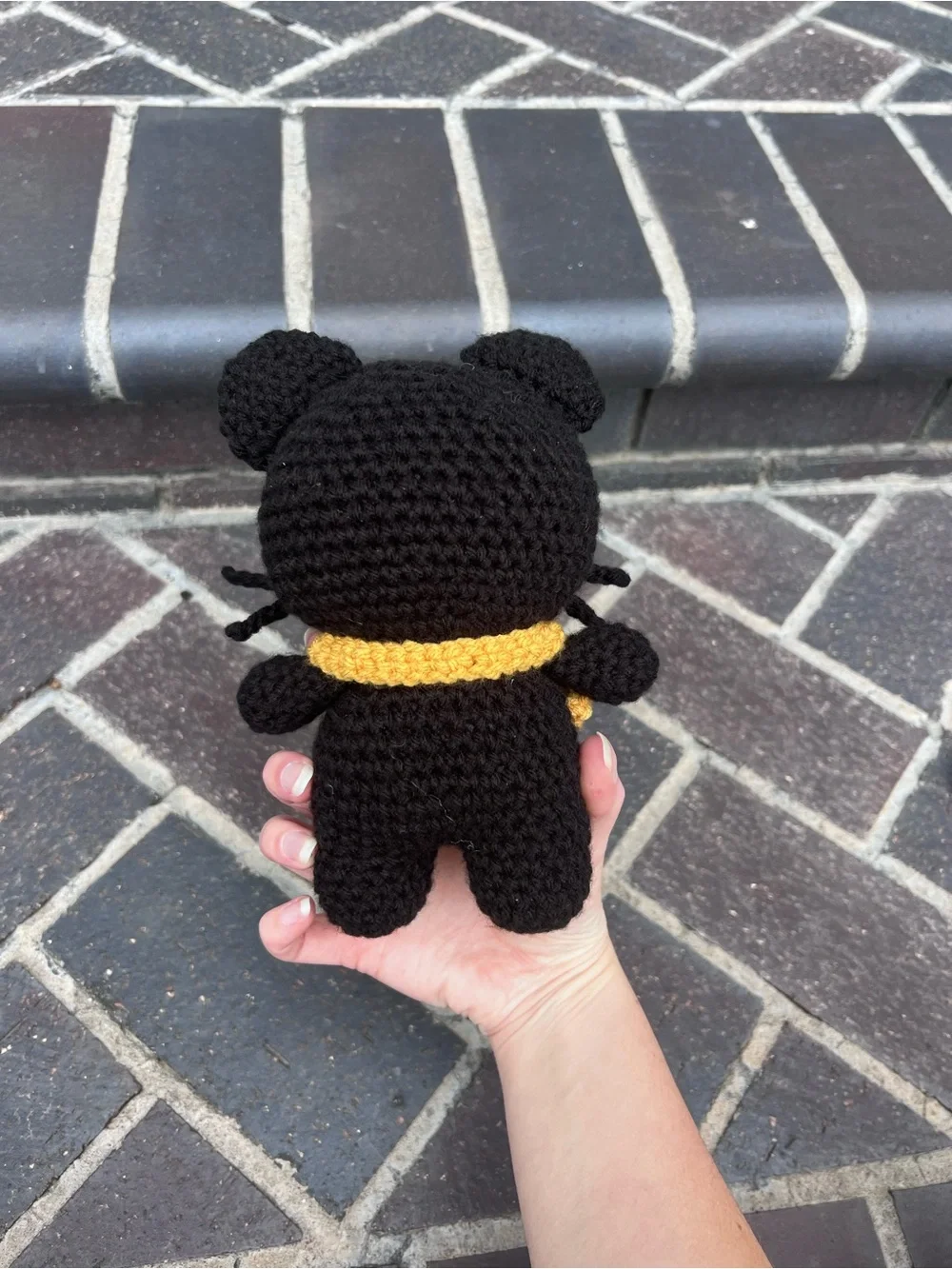 Hand Crocheted Felix the Stylish Black Cat Stuffed Animal Plushie!